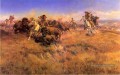 Running Buffalo cowboy Indiens Charles Marion Russell Indiana